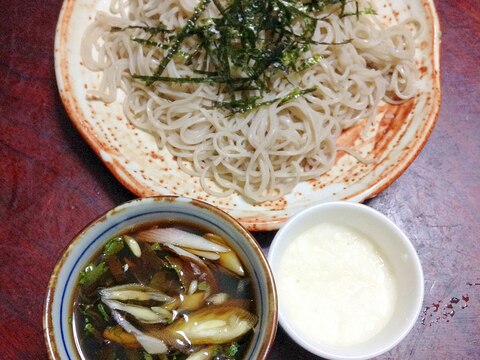 梅干し爽やか☆とろろ盛り蕎麦。